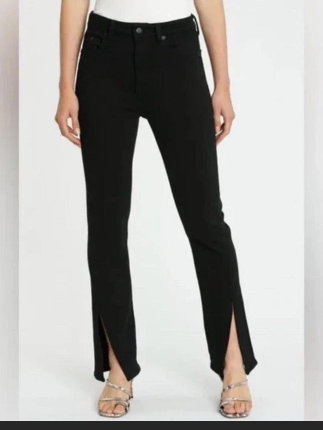 Pistola Black Straight-Leg Jeans With Ankle Slits